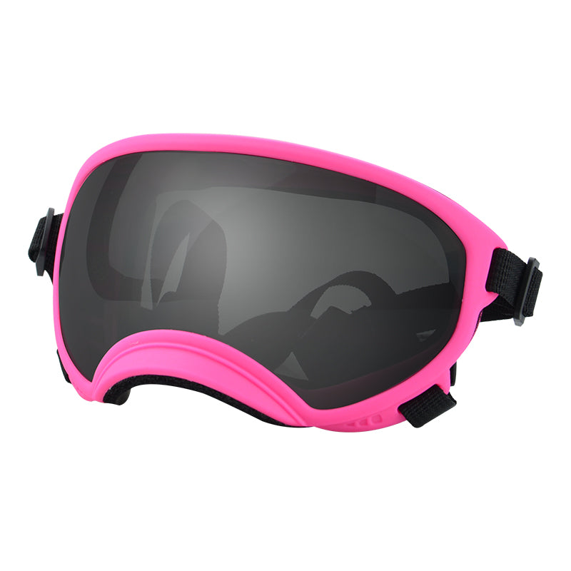 Pink framed grey film dog goggles — photo 1