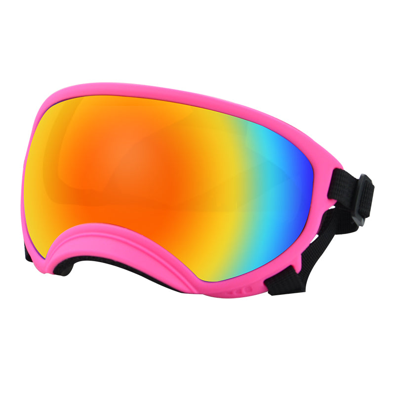 Pink framed red film dog goggles — photo 1