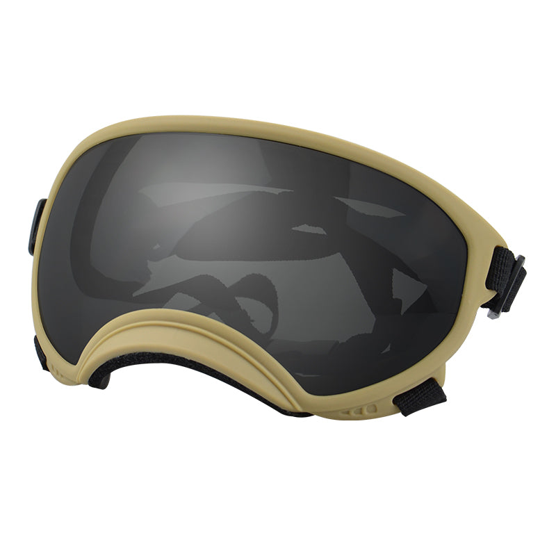 Khaki framed gray film dog goggles — photo 1