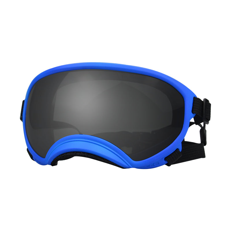 Blue framed gray film dog goggles — photo 1