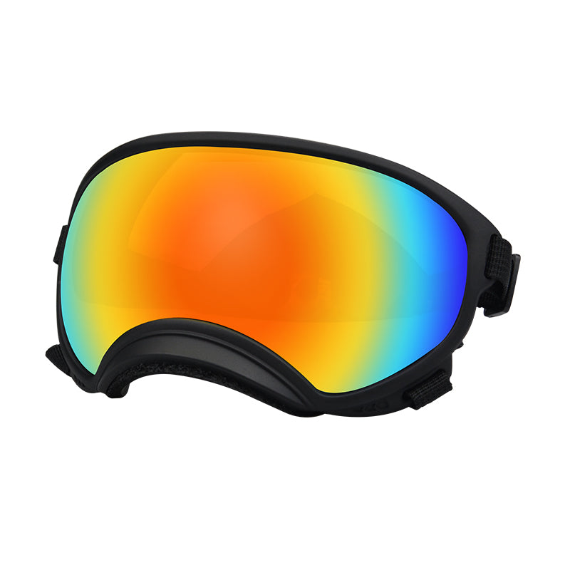 Black framed red film dog goggles — photo 1