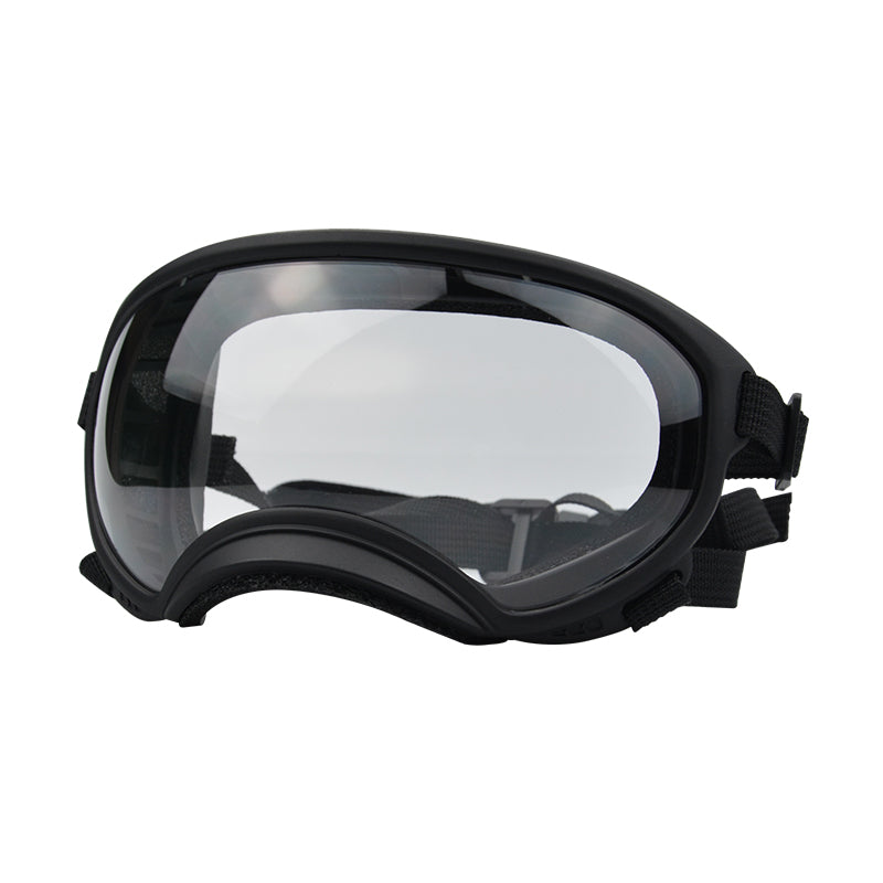 Black frame transparent dog goggles — photo 1